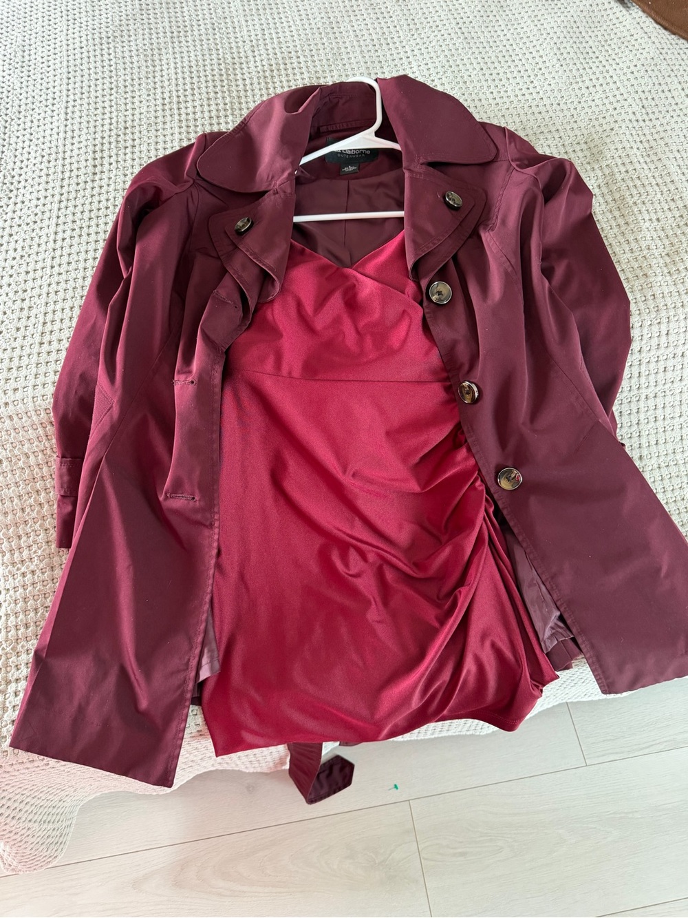 Women's Burgundy Trench Coat